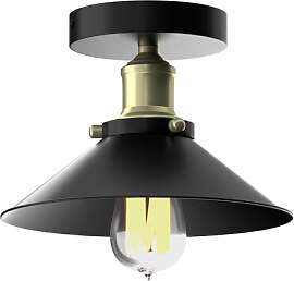 Heilmetz Deckenlampe Schwarz, Lampenschirm Metall, 
