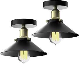 Heilmetz Deckenlampe Schwarz, Lampenschirm Metall, 