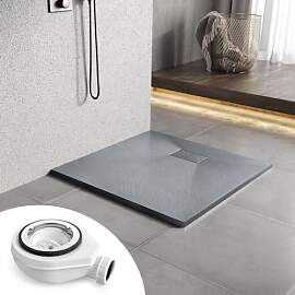 Heilmetz Duschwanne mit Siphon 80x80cm Flach