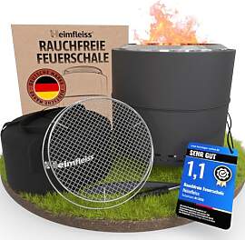 Heimfleiss® Rauchfreie Feuerschale Edelstahl
