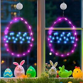 Hekasvm Osterdeko Led Fensterdeko Licht 2 Stück