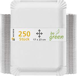 HEKU be green Einweg-Pappteller, 250 Stück, 17 x