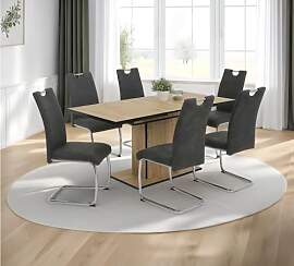 Hela Tische, 7-TLG. Essgruppe, Ausziehtisch