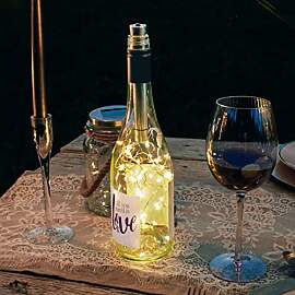 hellum 3x Flaschenlicht mit Timer, Flaschen Licht