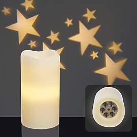 hellum LED Kerze mit Timer, Ø 8cm x 15cm hoch,