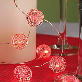 hellum LED Lichterkette innen mit Rosen, 20 LED