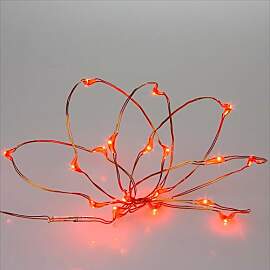 hellum LED Lichterkette rot Kupferdraht, Draht