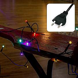hellum LED Mini Lichterkette Innen, 100 bunte LED, 