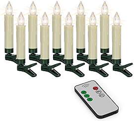 Hellum LED Weihnachtsbaumkerzen kabellos, 10x