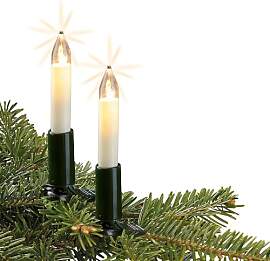 hellum Lichterkette innen 15er Schaftkerzen weiß