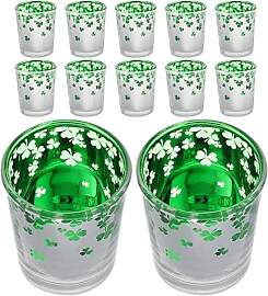 Hemobllo 12er Set Grüne Teelichthalter aus Glas,
