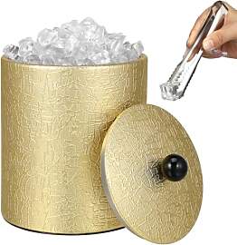 HEMOTON Eiskübel Edelstahl mit Deckel -1.3L