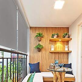 HENGMEI 140X140cm Balkon Sichtschutz Sonnenschutz