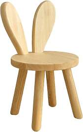 Hengrongshen Holzhocker mit Hasenohren, Massivholz 