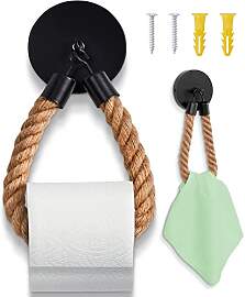 HENNEZ Toilettenpapierhalter Schwarz Matt -
