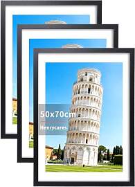 Henrycares 3er Set Bilderrahmen 50x70, Schwarz