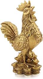 HERCHR Feng Shui Chicken Statue Figur, Golden