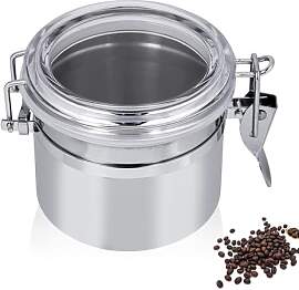 HERCHR Kaffeedose Kapazität 100-150g, Edelstahl