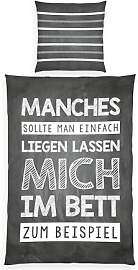 Herding Sprüche Bettwäsche-Set, Wendemotiv,