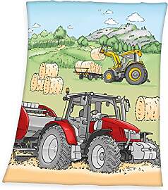 Herding Traktor Fleecedecke, 130x160 cm, 100%
