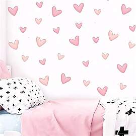 Herfair 60 PCS Herzen Kinderzimmer Wandaufkleber
