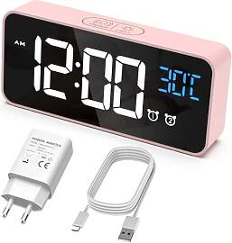 HERMIC Wecker Digital, LED Digitaluhr mit