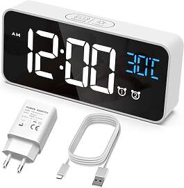 HERMIC Wecker Digital, LED Digitaluhr mit