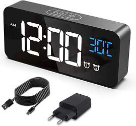 HERMIC Wecker Digital, LED Digitaluhr mit