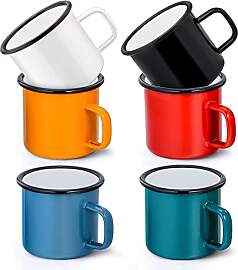 Herogo Emaille Tasse 6er-Set, Kaffeetassen Tassen
