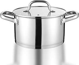 Herogo Kochtopf 24 cm, 5,6 L Edelstahl Suppentopf