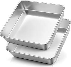 Herogo Quadratisch Kuchenform 2er Set, Edelstahl