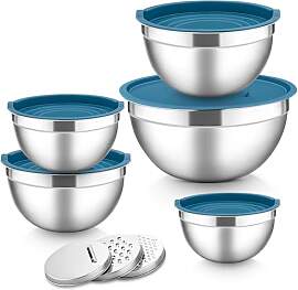 Herogo Rührschüssel 5er Set Blau, Edelstahl