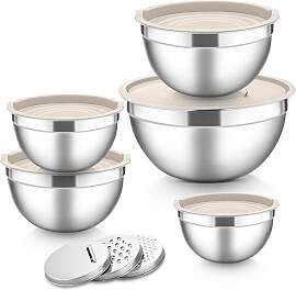 Herogo Rührschüssel 5er Set Khaki, Edelstahl
