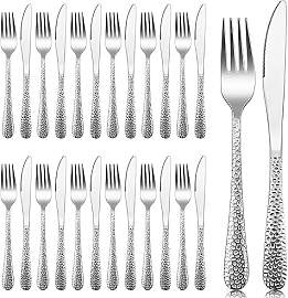 Herogo Steakbesteck Set, 24-teilig Edelstahl