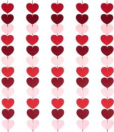 Herz Girlande Rot Herzen, Valentinstag Deko,