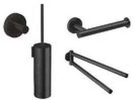 Herzbach Deep Black Bad Accessoires Set 4 teilig,
