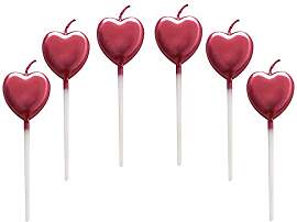 Herzform Geburtstagskerzen,6 Pcs Cake Topper