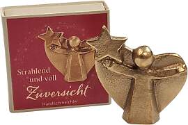 Herzmensch Kleiner Goldener Bronze Engel 4,5 cm