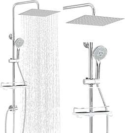 Hevenaov Edelstahl Regendusche Set Chrom