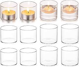 Hewory Teelichthalter Glas Klein Teelichtgläser: