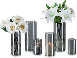 Hewory Vase Schwarz für Deko Wohnung: 6 Vasen Set 