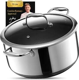 HexClad Hybrid-Schmortopf mit Deckel 7,5 l –