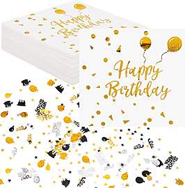Heyu-Lotus 40 Stück Happy Birthday Servietten