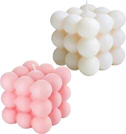 Heyumybit Duftkerze in Würfelform,2 Stück Bubble 