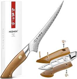 HEZHEN Damaststahl Filetiermesser, Professionelles 