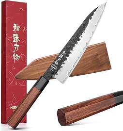 HEZHEN Kochmesser mit Messerscheide aus Holz,