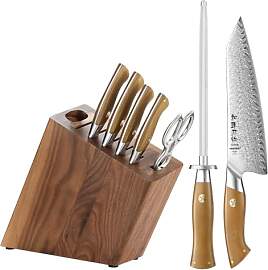 HEZHEN Messerblockset 8-Teilig, Damast