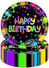 HFBOBP 50 Stück Happy Birthday Pappteller,17,8cm