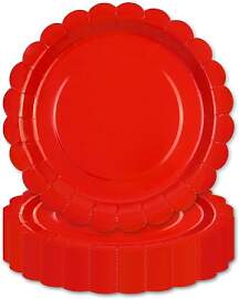 HFBOBP 50 Stück Rot Pappteller,18CM Dessertteller 