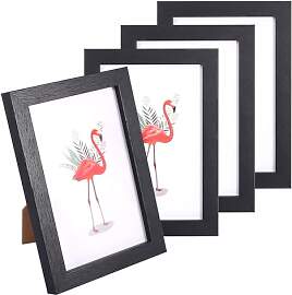 HFDONGL 4er Set Fotorahmen 10x15 cm Schwarz
